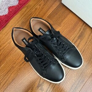 Black Leather Men's Sneakers